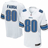 Nike Men & Women & Youth Lions #80 Fauria White Team Color Game Jersey,baseball caps,new era cap wholesale,wholesale hats